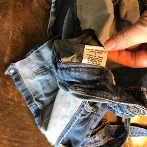 Wildflower denim overall shorts